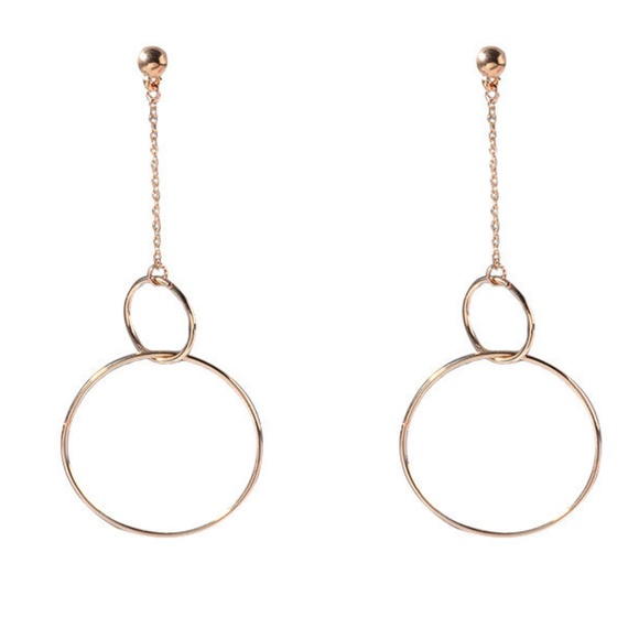 Jewelry - NEW Minimalist Double Circle Earrings, Gold/Silver
